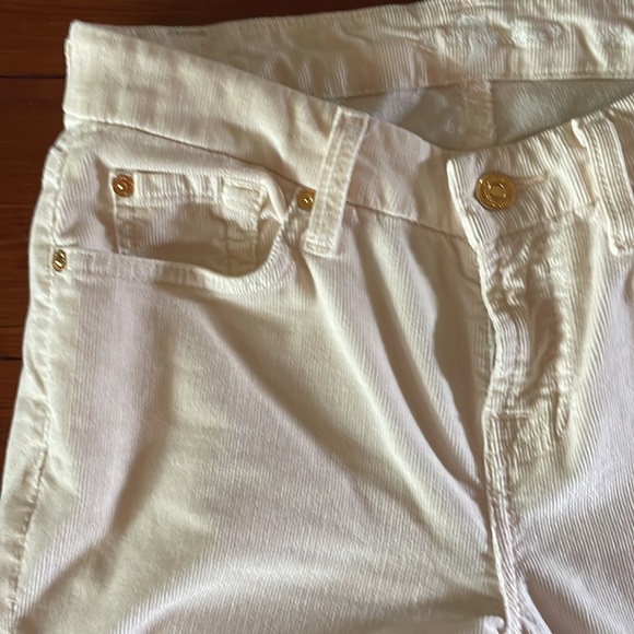 7 For All Mankind Ivory Corduroy Skinny Leg Jeans size 26 - Picture 7 of 13